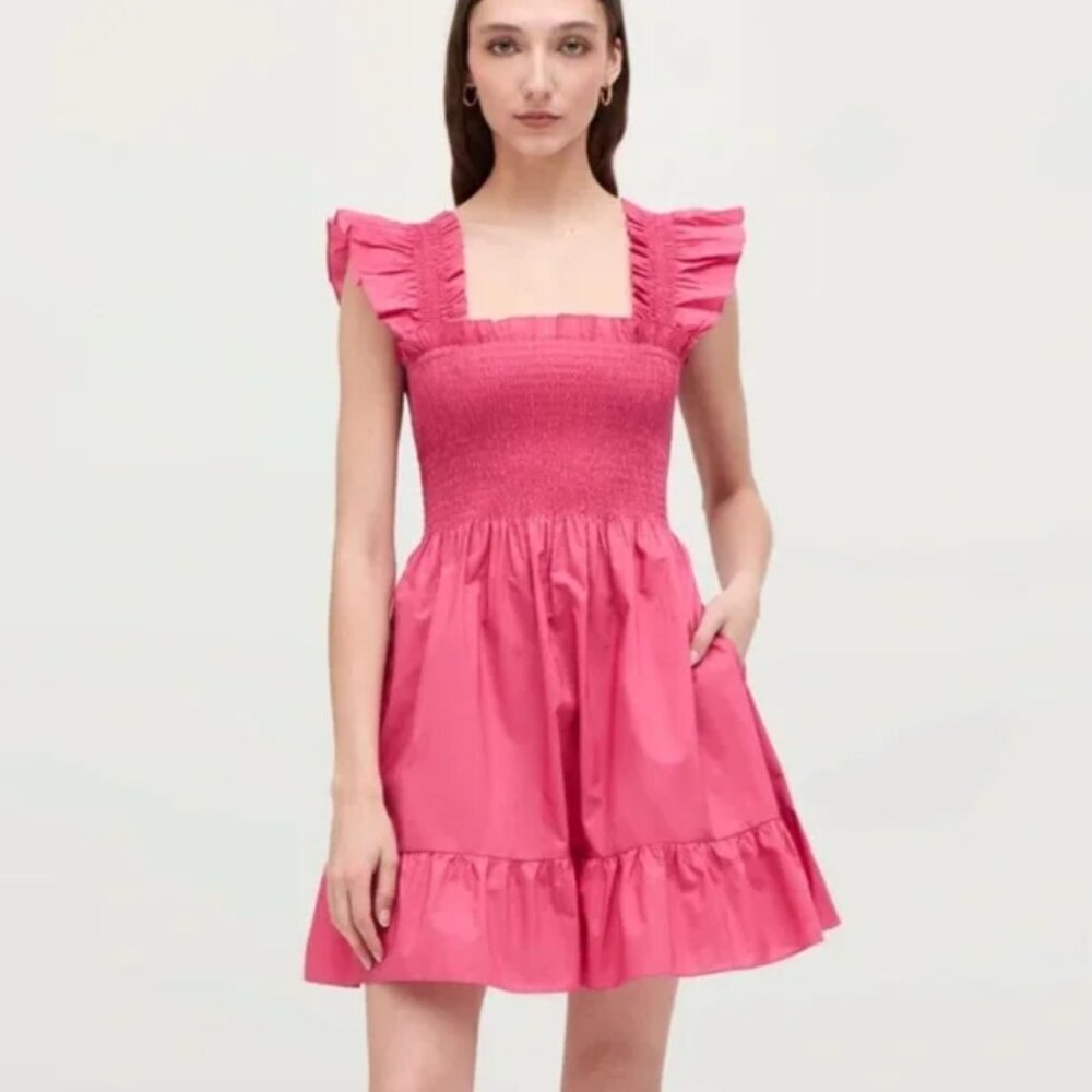 Hill House Home Elizabeth Nap Dress | Lipstick Pink Cotton